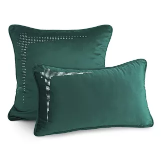 Poszewka dekoracyjna CRYSTALS3 45x45 Eurofirany ciemnozielony
