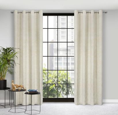 Zasłona gotowa na przelotkach ARETA 140x250 Eurofirany kremowo/srebrna