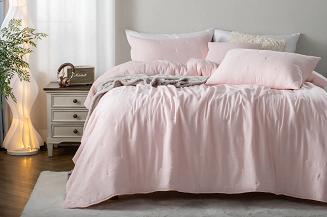 Poszewka fakturowana struktura do narzuty Dotta 50x70 pudrowa z haftem kropek