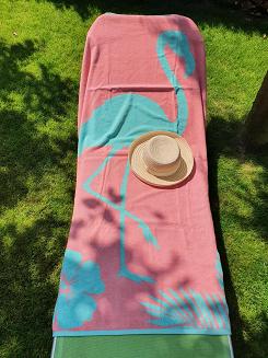 Ręcznik plażowy FLAMING 100x160 Zwoltex zielony łososiowy