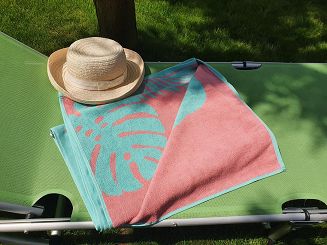 Ręcznik plażowy FLAMING 100x160 Zwoltex zielony łososiowy