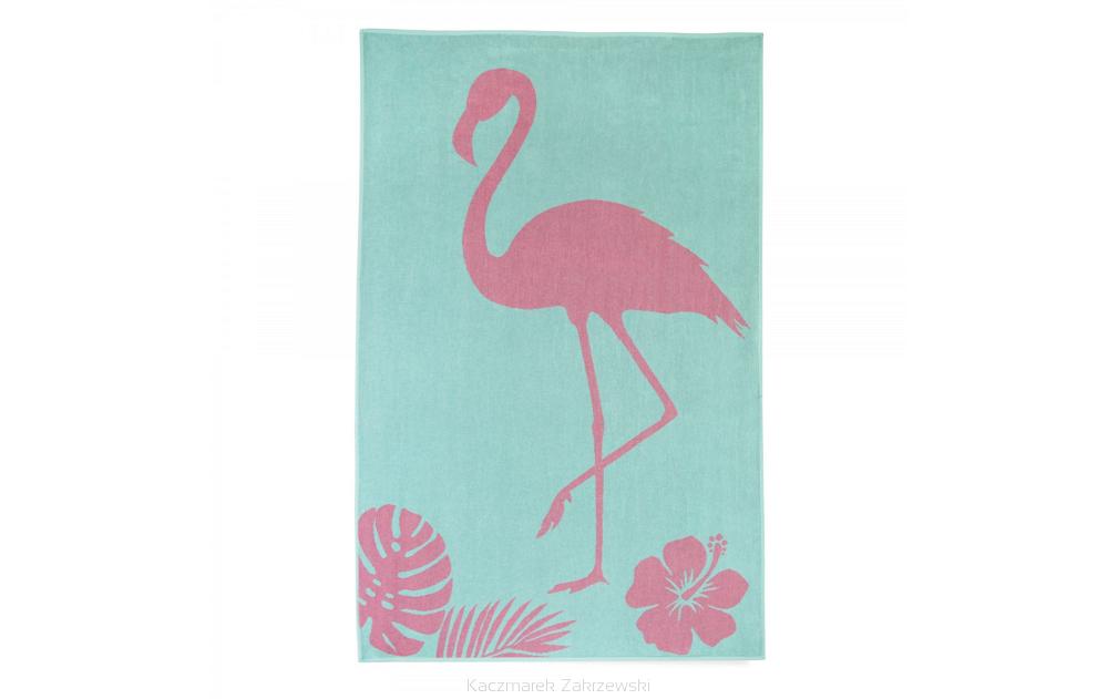 Ręcznik plażowy FLAMING 100x160 Zwoltex zielony łososiowy