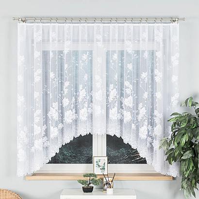 Firanka żakardowa gotowa na żabki BOŻENA 300x160 biała