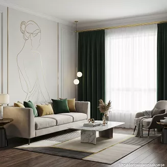 Zasłona gotowa na przelotkach BLACKOUT VELVET 140x250 butelkowa