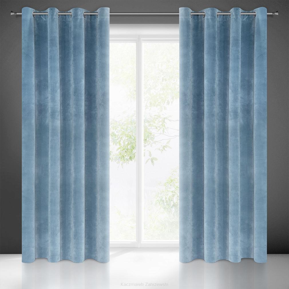 Zasłona gotowa na przelotkach VILLA 140x250 Eurofirany niebieski