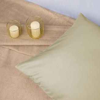 Poszewka satyna bawełniana 50x60 jednobarwna kremowa