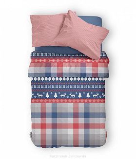 Pościel flanelowa 160 x 200 krata wzór 2513A