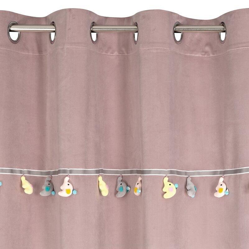 Zasłona gotowa na przelotkach 140X250 KIDS Eurofirany pudrowa