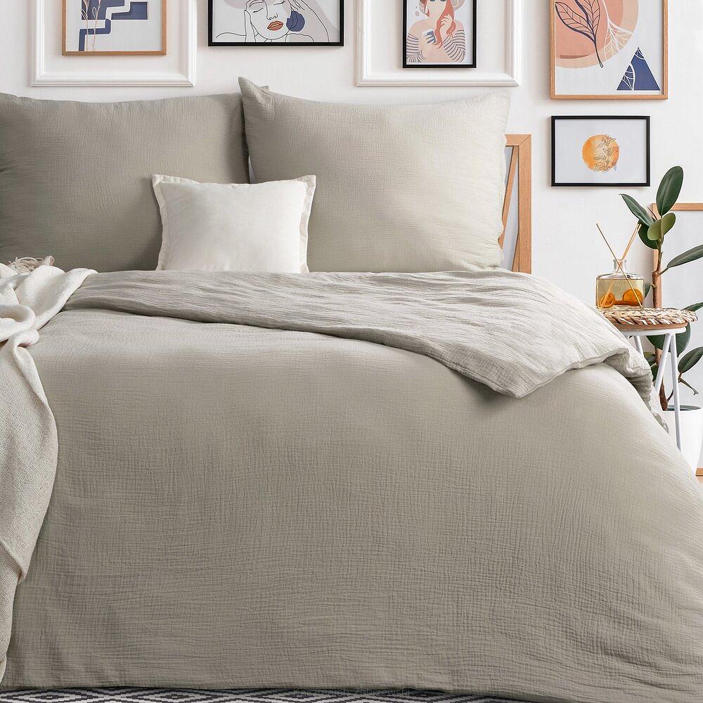 Pościel satynowa C.BEŻ 160x200 Eurofirany ciemnobeżowy