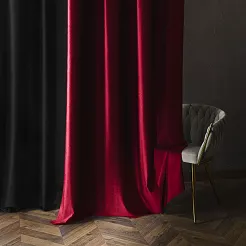 Zasłona gotowa na taśmie BLACKOUT VELVET 140x250 czerwona