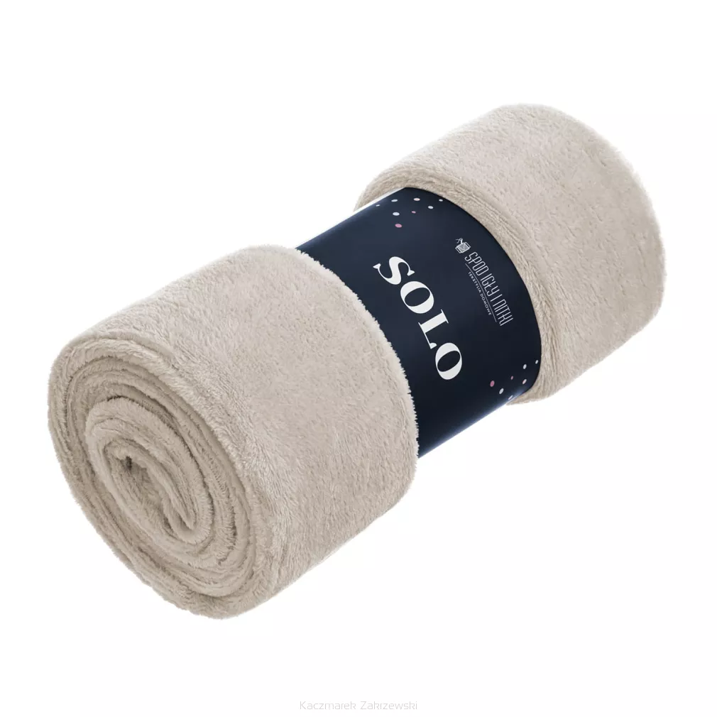 Koc narzuta z mifrofibry na fotel Solo 75x150 beżowa