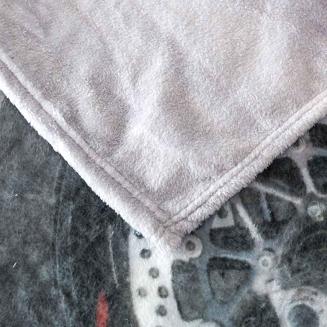 Koc z mikrofibry Nature Touch  160x200 szary grafitowy czerwony motocykl