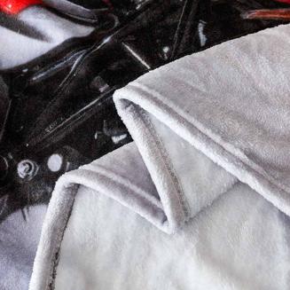 Koc z mikrofibry Nature Touch  160x200 szary grafitowy czerwony motocykl