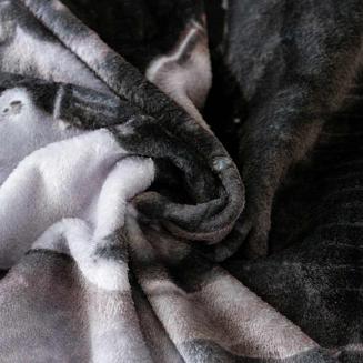 Koc z mikrofibry Nature Touch  160x200 szary grafitowy czerwony motocykl