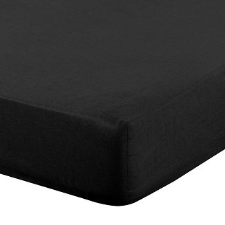 Prześcieradło satynowe z gumką BASIC 180x200x30 Eurofirany czarny
