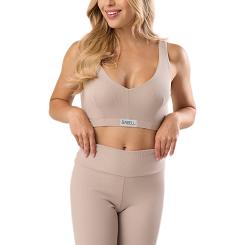 Spodenki damskie biker shorts kolarki z wysokim stanem kod 3006 taupe