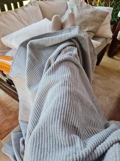 Koc narzuta AMBER 70x160 Design91 srebrny