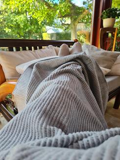 Koc narzuta AMBER 70x160 Design91 srebrny