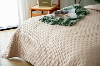 Narzuta dekoracyjna TERRA 160x200 pikowana ciemno beżowa