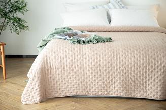 Narzuta dekoracyjna TERRA 160x200 pikowana ciemno beżowa