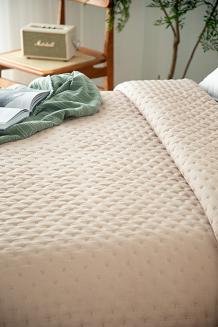 Narzuta dekoracyjna TERRA 160x200 pikowana ciemno beżowa