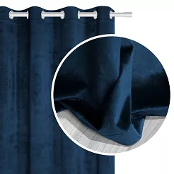 Granatowa Zasłona Welurowa 140x250 Velvet Soft