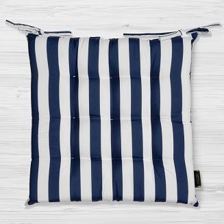 Poduszka na krzesło wodoodporna GARDEN 40x40x5 ogrodowa pikowana granatowa marynarskie pasy