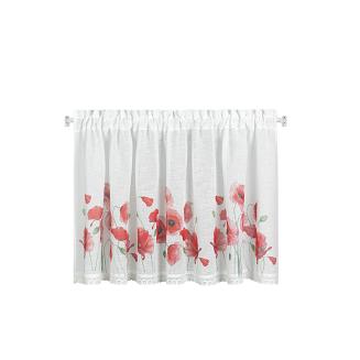 Firana gotowa na taśmie MARI 150x60 Eurofirany biały/czerwony