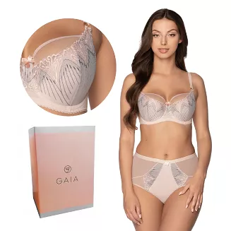 Biustonosz GAIA Semi-Soft Margherita 1186 półusztywniany szaro-różowy