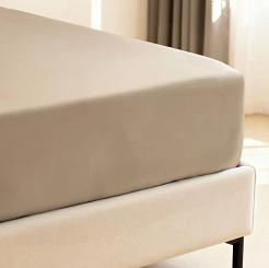 Prześcieradło bambusowe z gumką 180x200 ciemnobeżowe