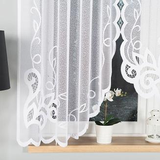 Firanka żakardowa gotowa na żabki EWELINA 300x160 biała