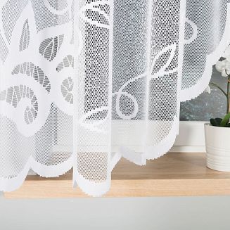 Firanka żakardowa gotowa na żabki EWELINA 300x160 biała