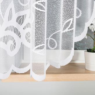 Firanka żakardowa gotowa na żabki EWELINA 300x160 biała