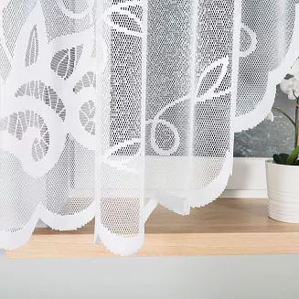 Firanka żakardowa gotowa na żabki EWELINA 300x160 biała