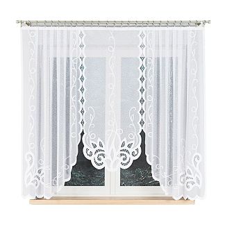 Firanka żakardowa gotowa na żabki EWELINA 300x160 biała