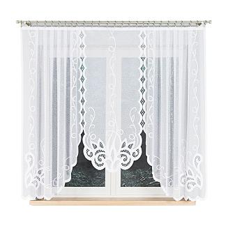 Firanka żakardowa gotowa na żabki EWELINA 300x160 biała