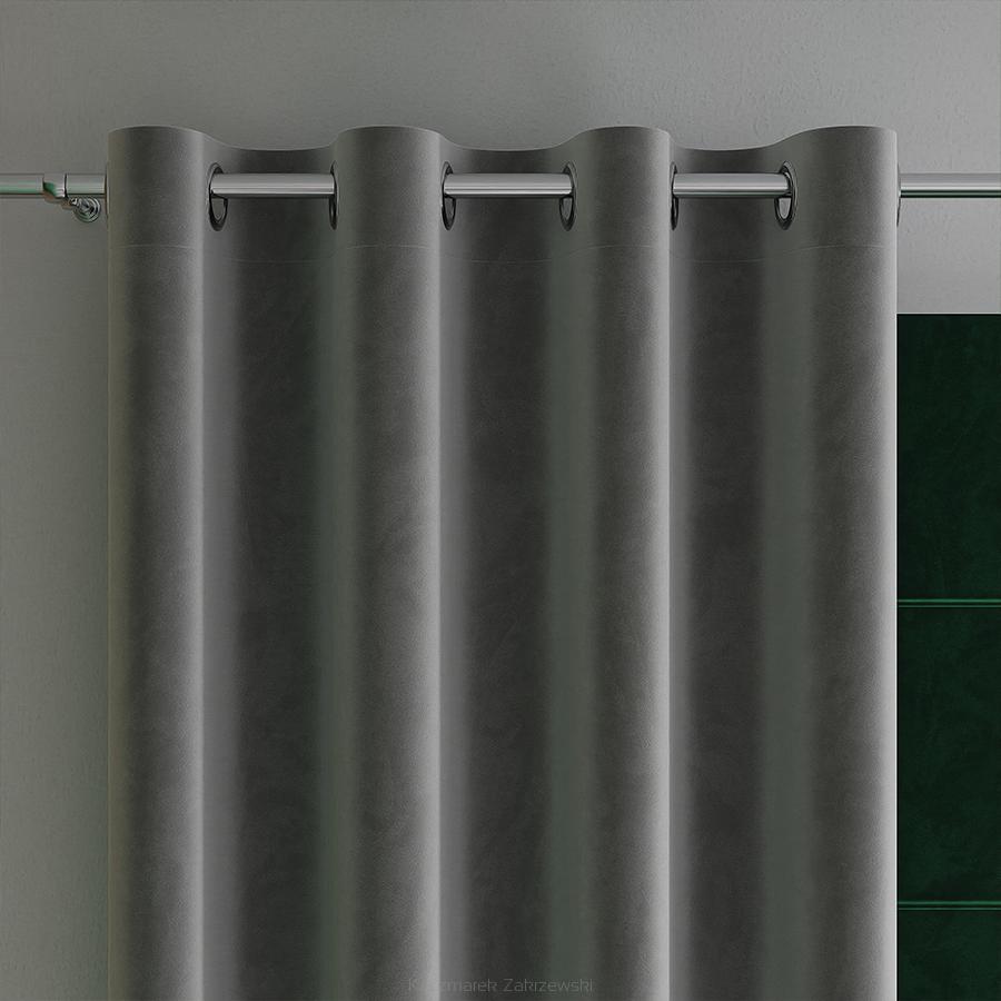 Zasłona gotowa na przelotkach VELVI 140x160 antracytowa