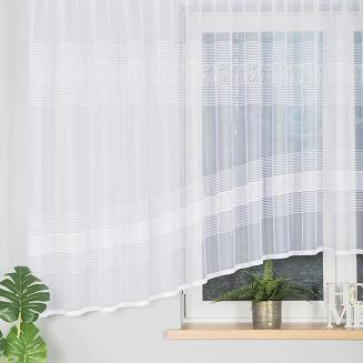 Firanka żakardowa gotowa na żabki KLAUDYNA 620x160 biała