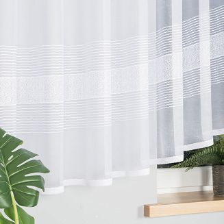 Firanka żakardowa gotowa na żabki KLAUDYNA 620x160 biała