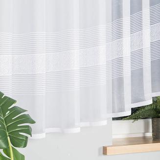 Firanka żakardowa gotowa na żabki KLAUDYNA 620x160 biała