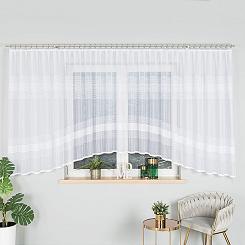 Firanka żakardowa gotowa na żabki KLAUDYNA 620x160 biała