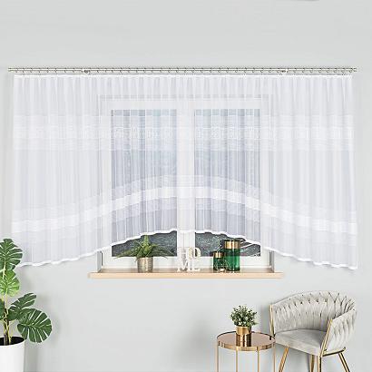 Firanka żakardowa gotowa na żabki KLAUDYNA 620x160 biała