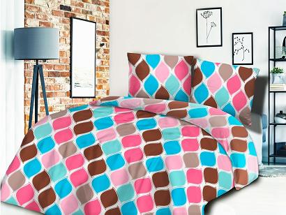 Pościel satyna bawełniana 220x200 SATYNLOVE biała kolorowe łezki