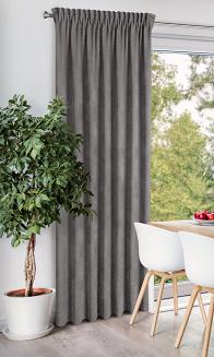 Zasłona gotowa na taśmie DORA Eurofirany szary