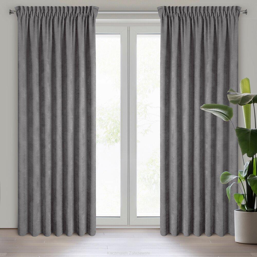 Zasłona gotowa na taśmie DORA Eurofirany szary