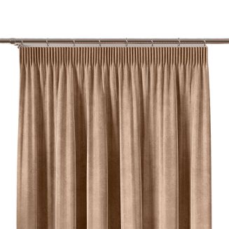 Zasłona gotowa na taśmie VELVI 140x160 ciemnobeżowa