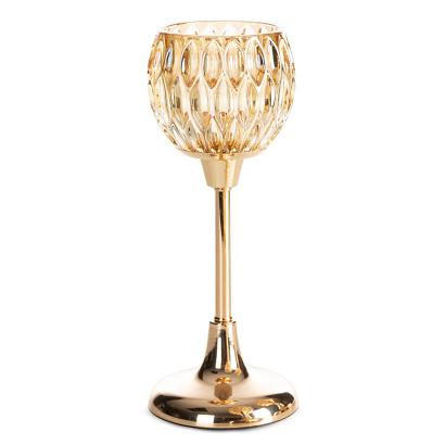 Świecznik dekoracyjny ZARIA 11x27 Eurofirany złoty kielich na smukłej nóżce