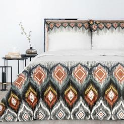 Pościel satynowa NIKA 160x200 Eurofirany biała wielokolorowa geometria etno