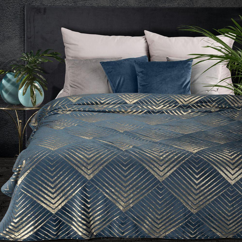 Koc narzuta VICTORIA1 150x200 Eurofirany granatowy