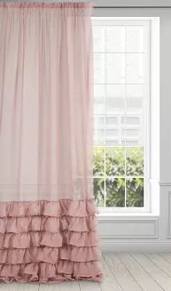 Firana gotowa na taśmie DOLLY 140x250 Eurofirany różowy